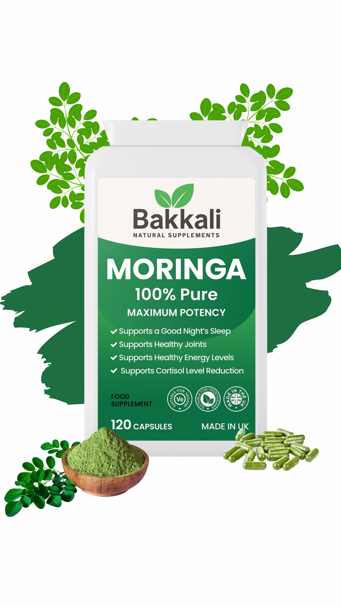 Buy Organic Moringa Capsules – 1000mg – 120 Vegan Tablets