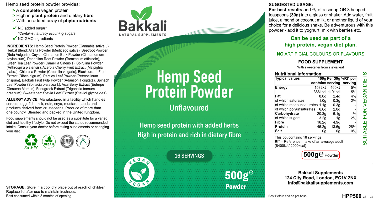 Hemp Seed Protein Powder