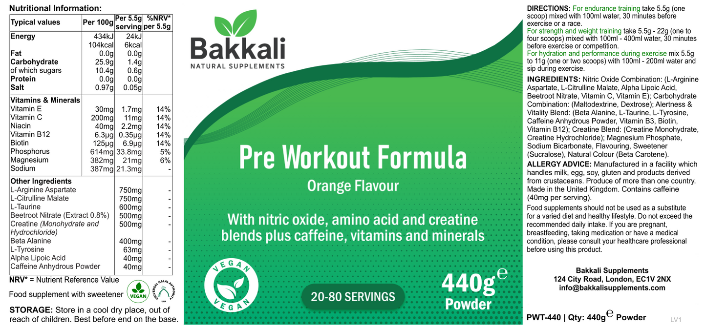 Pre Workout Formula